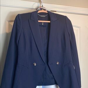 Classic Navy Blue Double-Breasted Blazer
